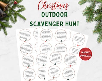 Outdoor Christmas Scavenger Hunt Riddles (Printable PDF)