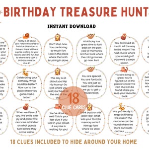 Birthday Scavenger Hunt for Kids | Birthday Treasure Hunt | Instant Download PDF | Birthday Printable Games for Kids