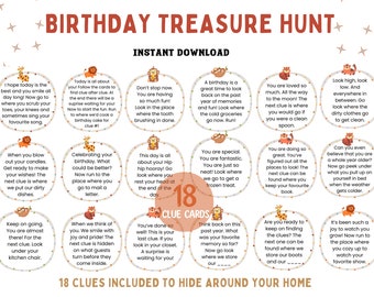 Birthday Scavenger Hunt for Kids: Printable Treasure Hunt (Instant Download PDF)