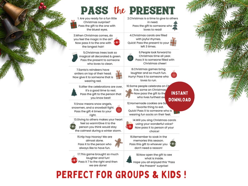 Christmas pass the present game christmas party game christmas