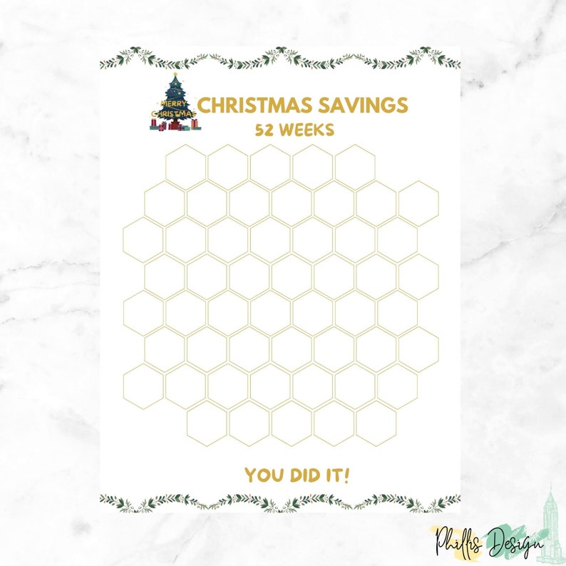 Yearly money saving challenge savings tracker printables savings