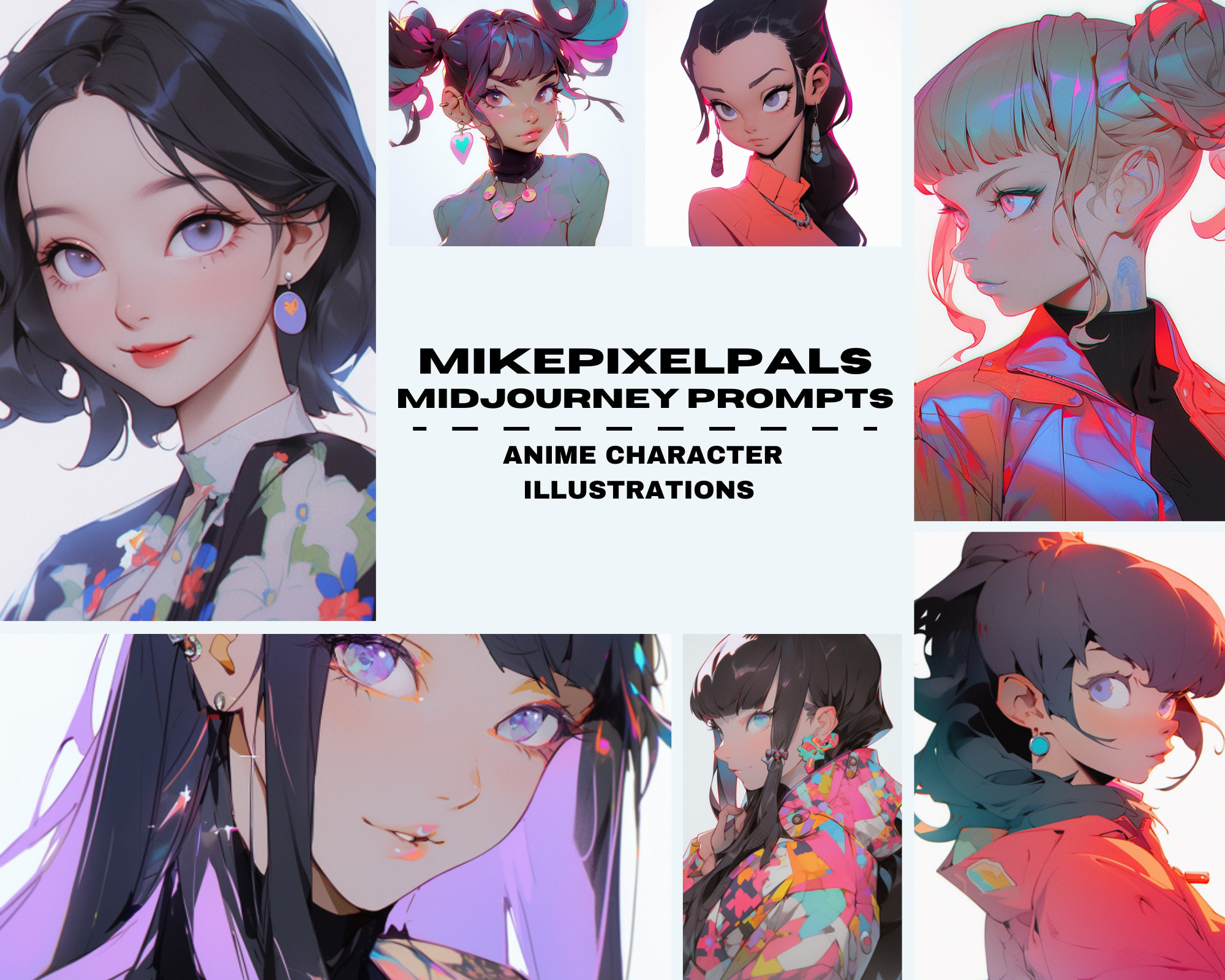 Midjourney Prompt Anime Character Illustrations (Instant Download