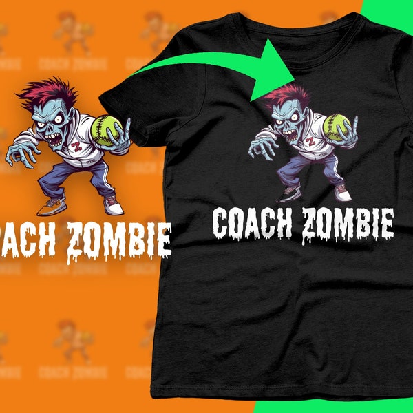Zombie P E Teacher Halloween Png, Unique Coach png, Costume for Halloween party, Gift for Gym Teachers, Baseball Coach, Sports Dad or Mama