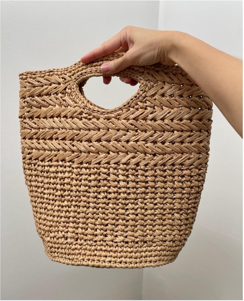 Raffia Basket Bag - Etsy