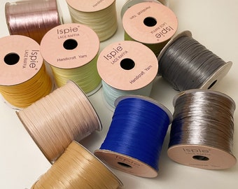 ráfia ISPIE, espessura de ráfia ISPIE não regular, fio de ráfia LACE extra fino, ráfia para bordado, fio de ráfia para chapéu e bolsa, rolo de 60Y