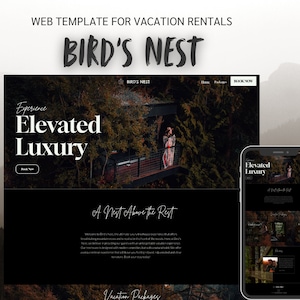 Wix Studio Website Template – Editable Vacation Rental & Airbnb Site | Dark Moody Nature Theme