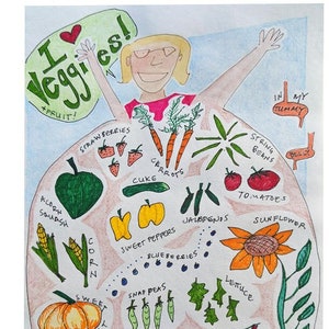 Carte de voeux J'aime les légumes