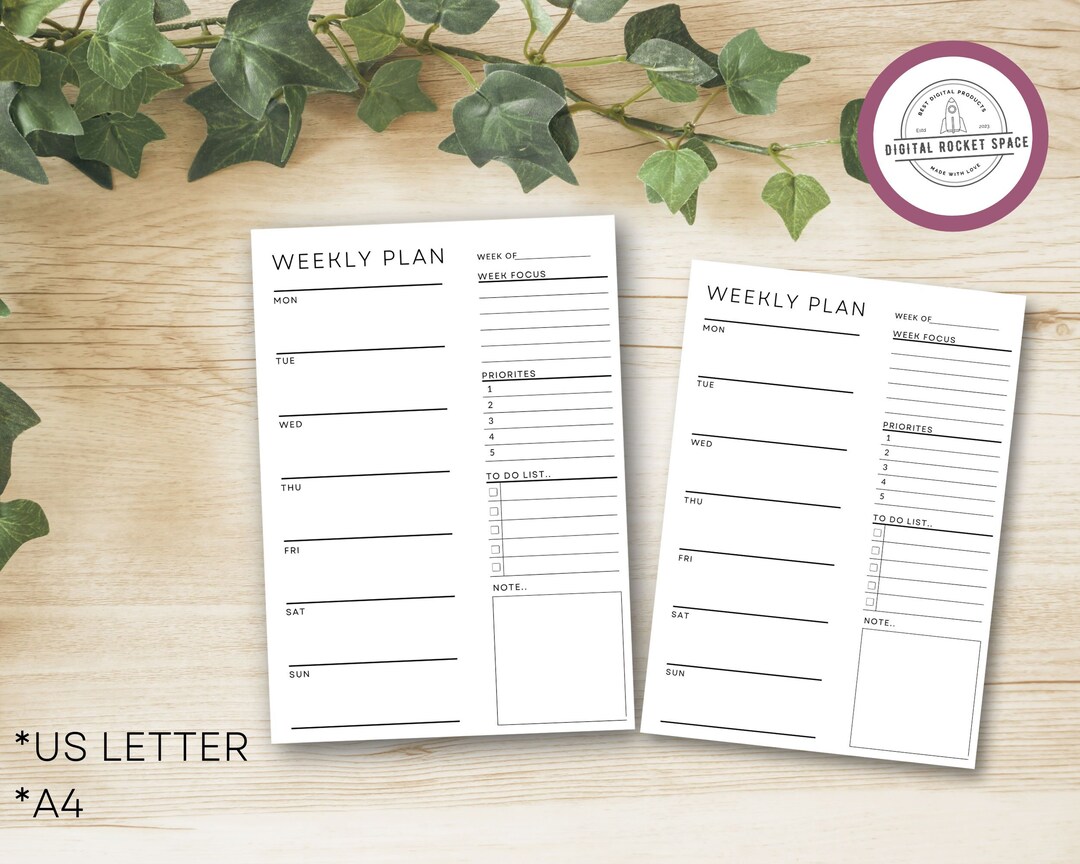Printable Daily, Weekly & Monthly Planner Printable Planner Bundle ...