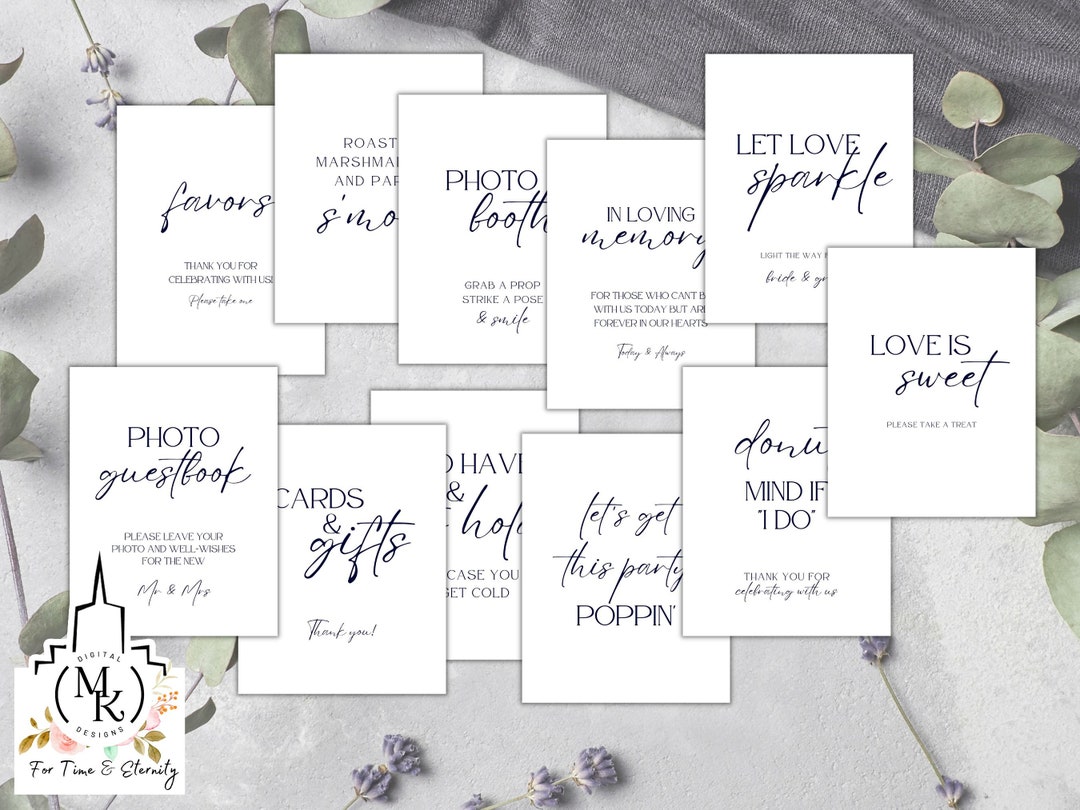 Wedding Sign Bundle - 22 Quickprint Signs - Not Editable, With and ...