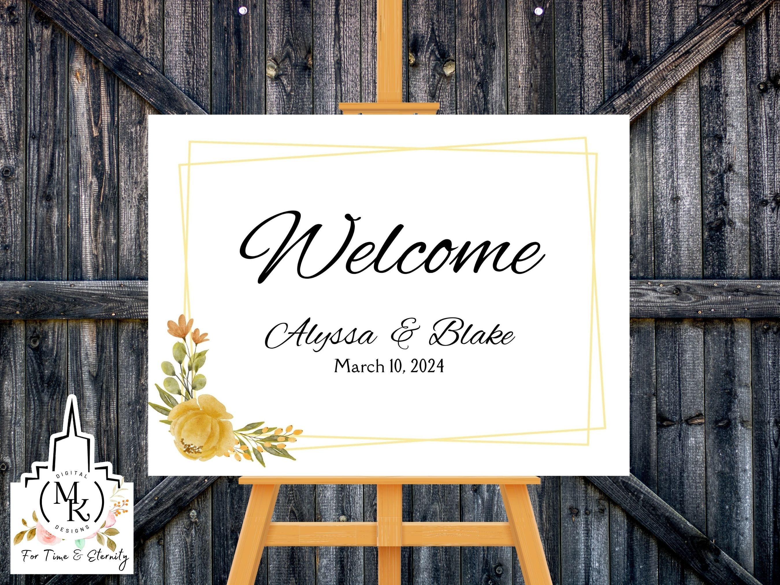 Editable Wedding Welcome Sign- Alyssa Set, Customize, Download, You ...