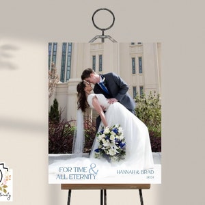 Editable LDS Wedding Day Poster - Hannah Set, Mr. and MRS. Photo Signs, Canva Template - easy download printables