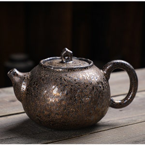 Handmade Japanese Tea pot Bronze Ceramic Teapot Chinese Tea Pot Retro Rusty Teapot Free Shipping