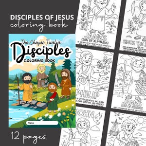 12 Apostles of Jesus Coloring Pages Printable Bible Christian Sunday School Resource