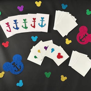 Fish Extender Gift Set of 5 Cards Glitter Mickey Mouse with Envelopes Disney Cruise Inspired DCL Anchor Pixie Dust Treasure Wish Dream Magic