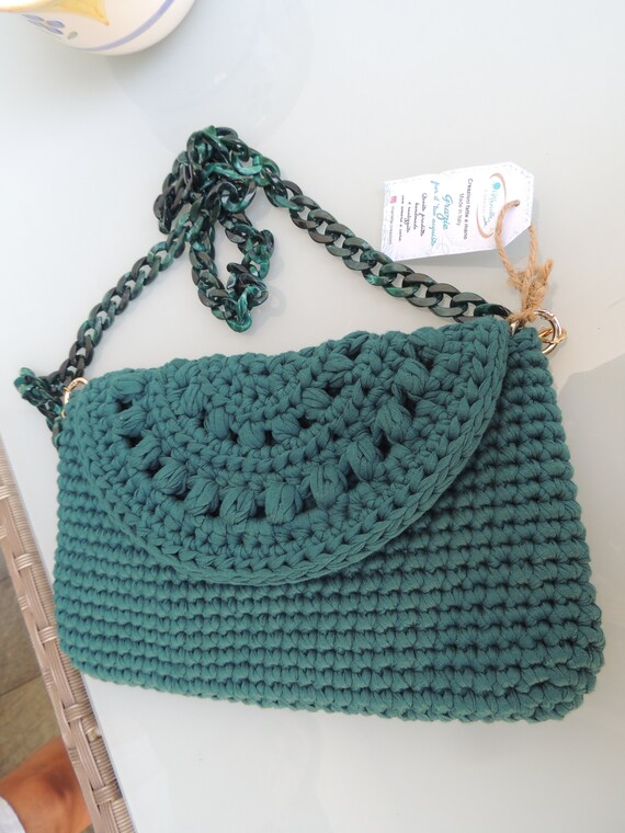 Crochet Bag, Chic Shoulder Bag, Handmade, Made in Italy