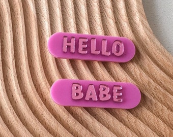 Mirrored pink hair clips | Set of 2 | Ready to ship