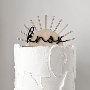 Custom Sun Cake Topper | Wood and Acrylic Decoration for Cakes