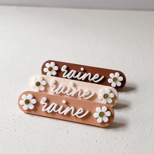 Custom Name Daisy Hair Clips for Girls | Personalized Hair Accessories | Set of 3 | Girls Hair Accessories | Kids Fashion Hair Clips