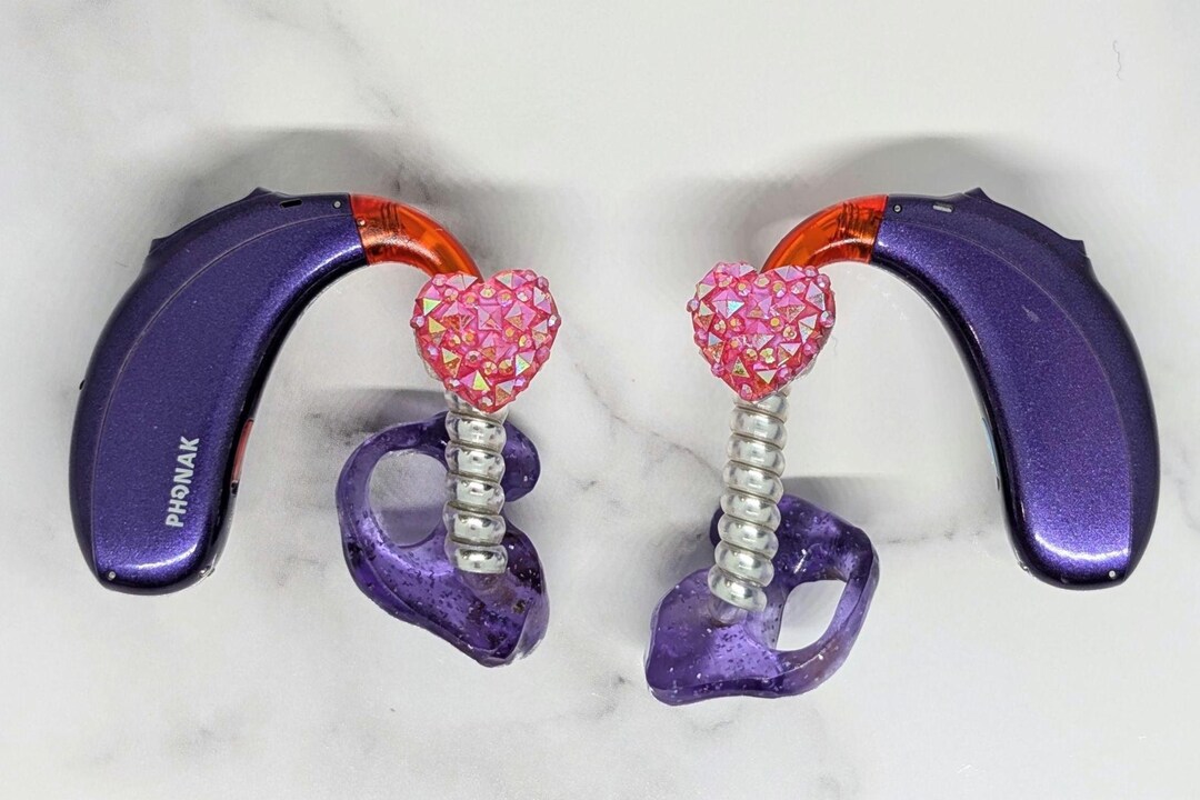 Pink Sparkle Hearts Hearing Aid/cochlear Implant Charms - Etsy UK