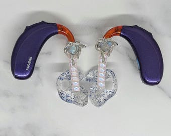 Melting heart hearing aid/cochlear implant charms