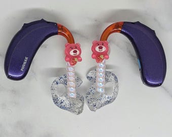 Strawberry bear Hearing aid/cochlear charm