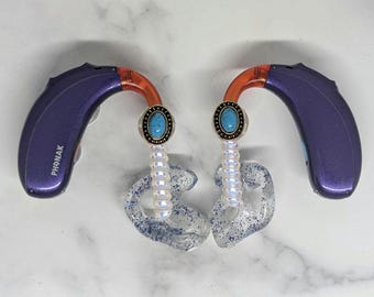 Turquoise hearing aid charms