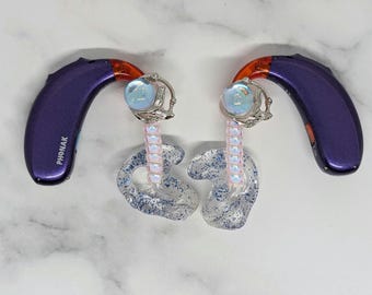 Mermaid stone hearing aid/cochlear implant charms