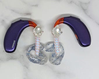 Crystal hearing aid charms