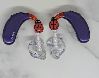 Ladybird hearing aid/cochlear implant charms