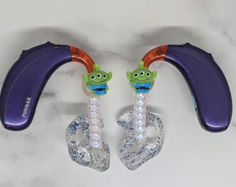 Green alien Hearing aid/cochlear charm