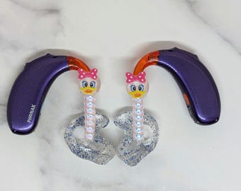 Pink duck Hearing aid/cochlear charm