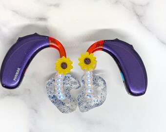 Sunflower hearing aid/Cochlear implant charms
