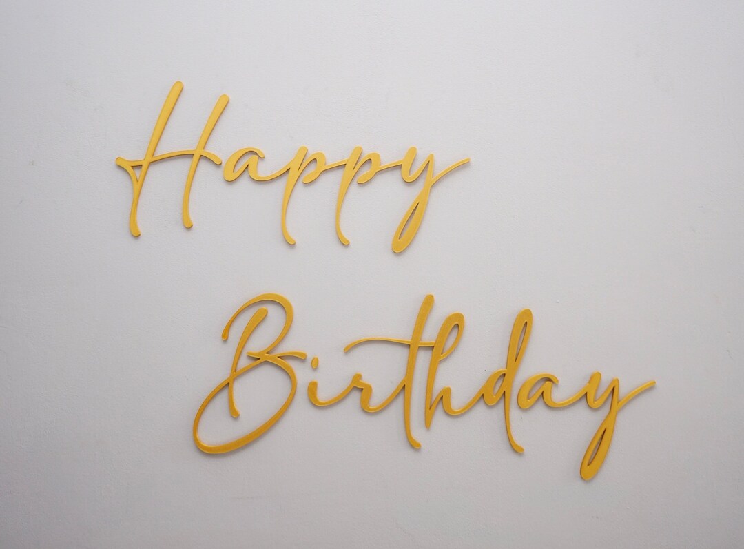 Happy Birthday Wall Decor Sign Celebration 3D Print Etsy
