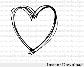 Doodle Heart - Heart SVG, Doodle Heart SVG, Crayon Heart SVG, Love Svg