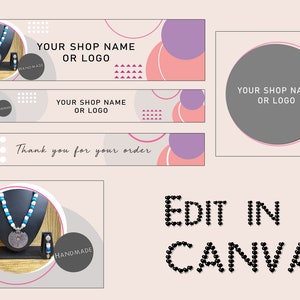 Etsy Branding Kit Editable in Canva image 1