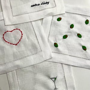 Dirty Martini Cocktail Napkin Set - Bachelorette, Housewarming, Birthday, Bar Cart Accessories