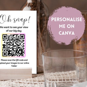 Wedding table centre - QR code table numbers - bridal photography - fun wedding idea - unique photography - digital download