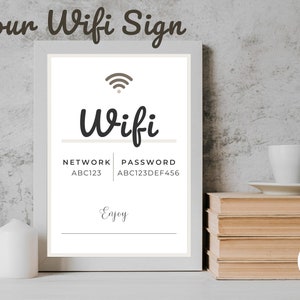 Wifi Sign Welcome Sign Wifi Network Password Sign Minimalist - Etsy