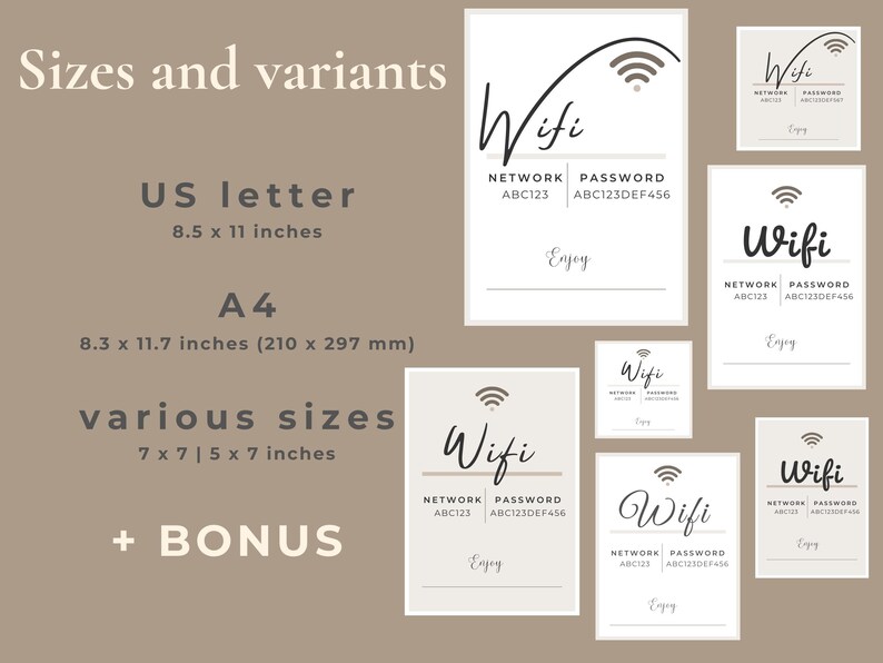 Wifi Sign Welcome Sign Wifi Network Password Sign Minimalist - Etsy