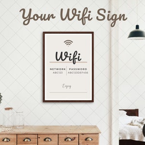 Wifi Sign Welcome Sign Wifi Network Password Sign Minimalist - Etsy