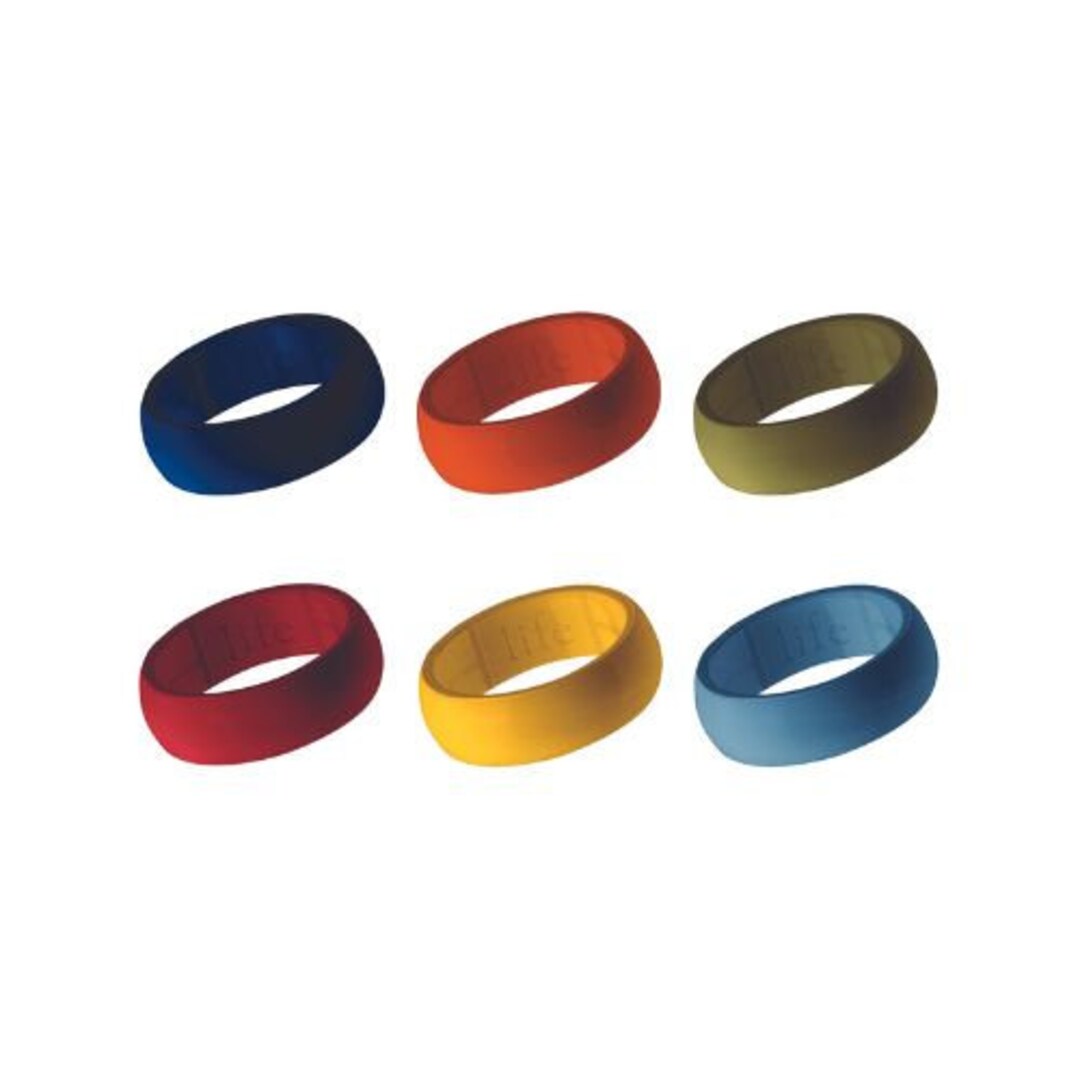 Silicone/ Rubber Wedding Rings/ Bands Rainbow 2 pack of 6 Etsy