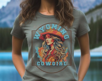 Rodeo Wyoming Cowgirl Shirt Comfort Colors® Jackson Hole Gift Wild West State Mom Tee Western Inspired T-Shirt Bull Riding Diva