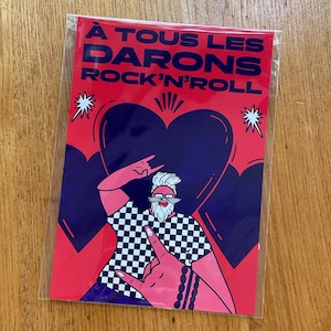 Carte postale "À tous les darons Rock'n'roll"