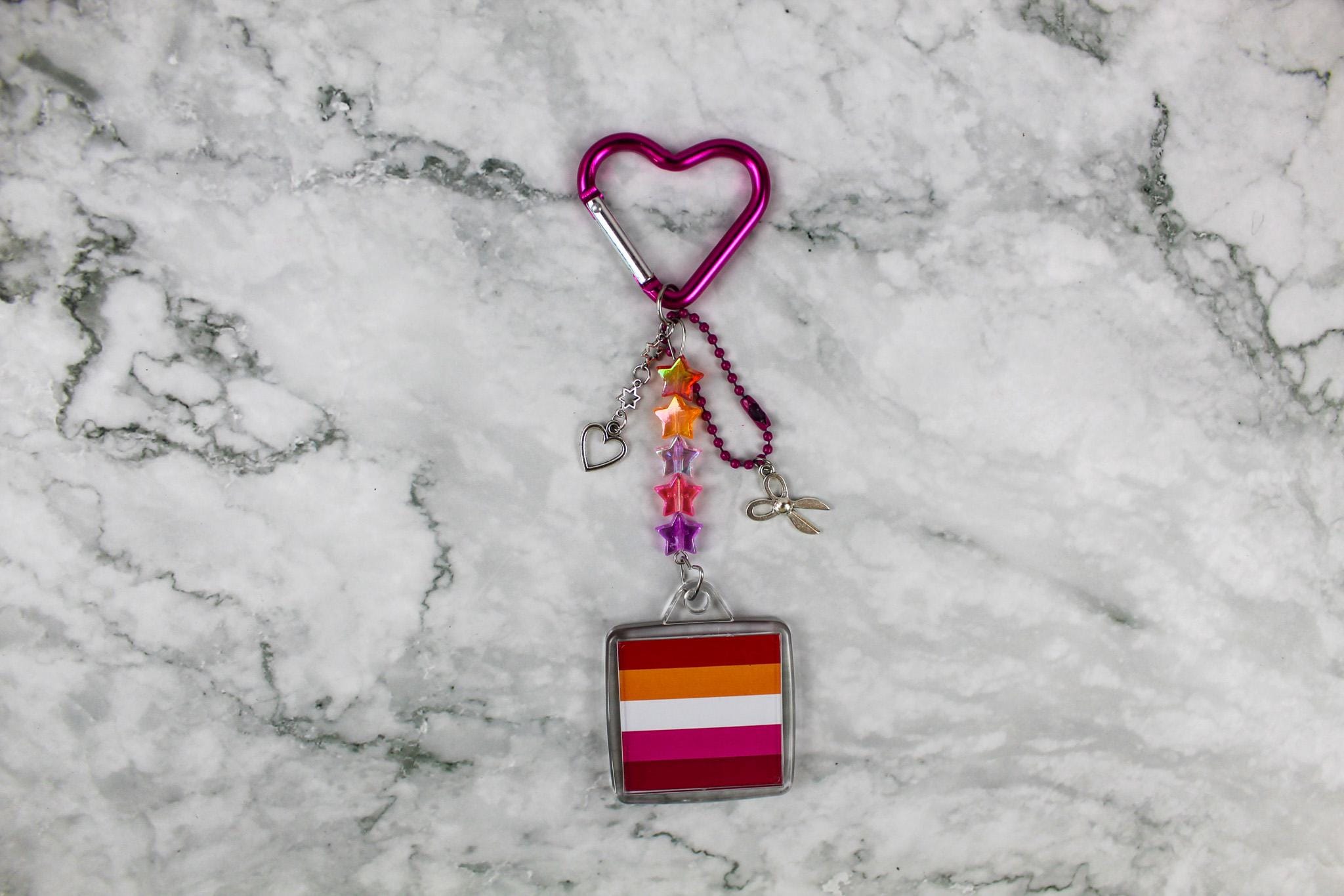 Portachiavi Metallo Con Ciondolo Lesbiche Orgoglio, Colori Argento E Rosa, Regalo Simbolico - 6
