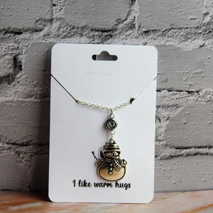 Frozen Inspired Necklace, Snowman Necklace, Olaf Necklace, Gift Present Family Stocking Stuffer Cute Jewellery Queen Love Friend Warm Hugs