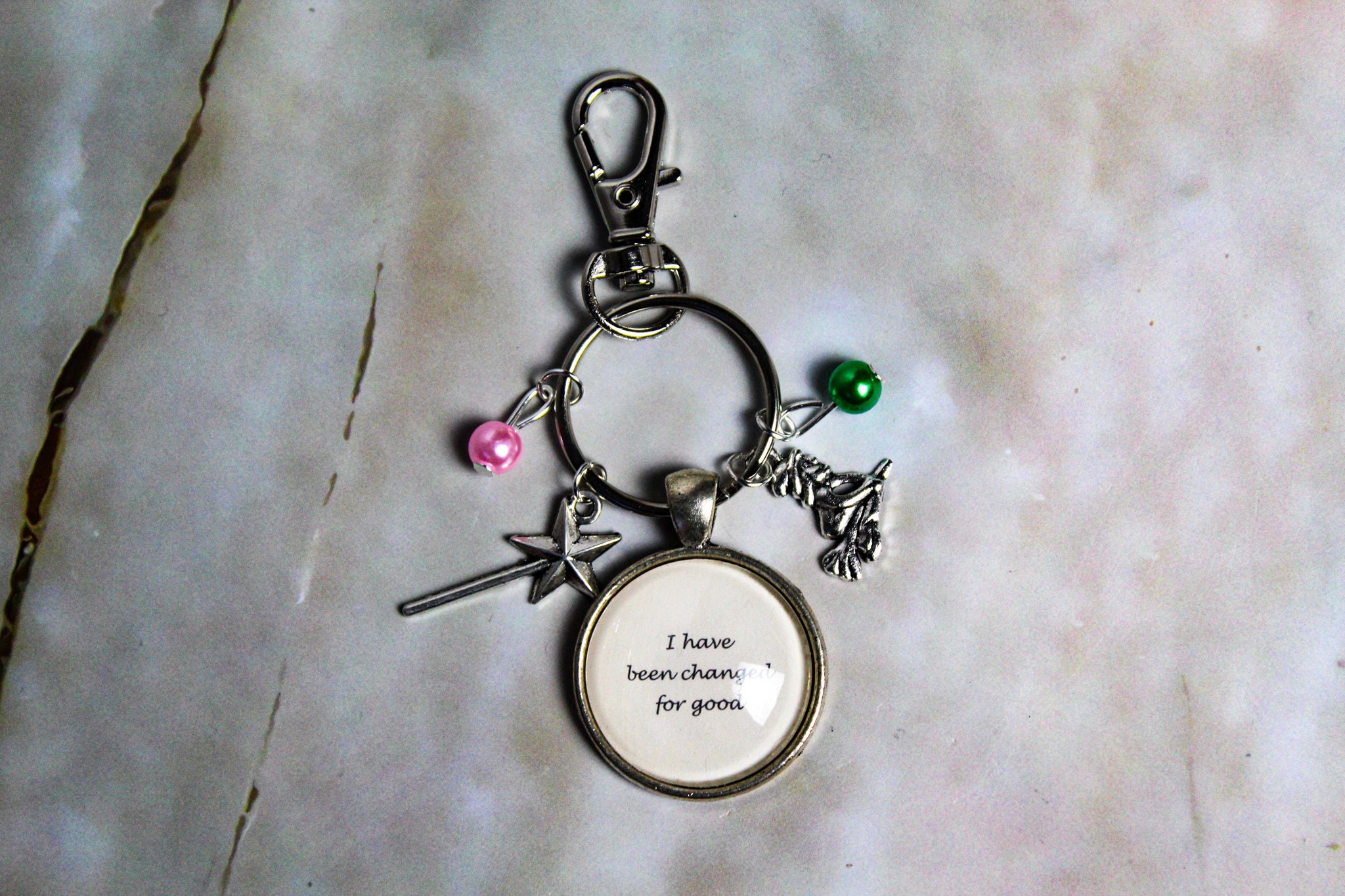 WICKED musical theatre themed silver alloy charm bag clip