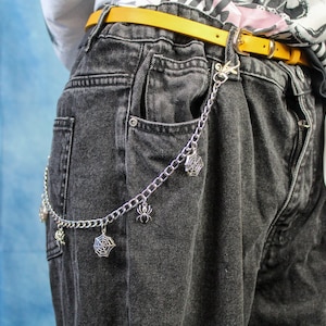 Spinne Jeanskette, Accessoires, Hip Hop, Street Fashion, Gürtel Kette, Geldbörsen Kette, Punk, Goth, Rock, Alternative, Gürtel Kette, Hosen Kette