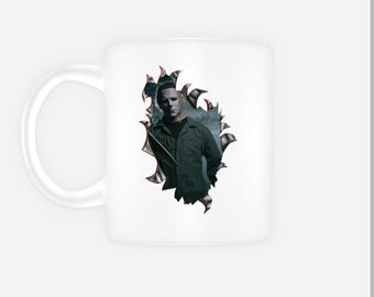Michael Myers Mug, Horror Coaster, Scary Mug, TV Mug Gift for her for him Sister Friend Tea Mug Coffee Mug Actor Coaster Movie Halloween