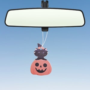 Deodorante per ambienti a forma di gatto con zucca, deodorante per auto di Halloween, profumo per auto della stagione spettrale, profumo, regalo, cartone animato spaventoso, carino, novità