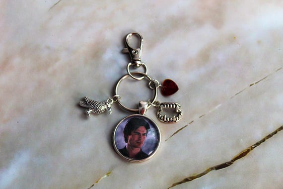 The Vampire Diaries Bag Charm, TVD Keyring, Damon Keychain, Klaus Bag Charm Gift Present Family Purse Stocking Stuffer Cute Charms Mystery